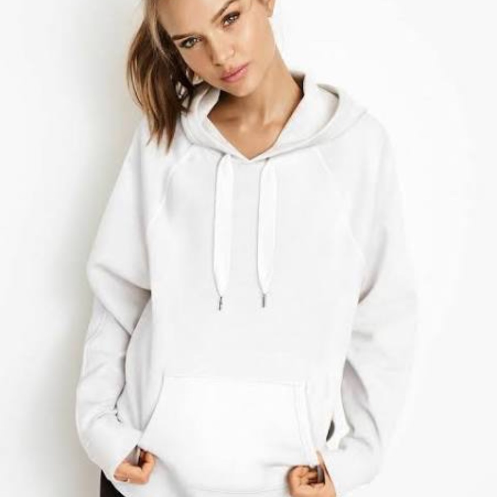 NEW Victorias Secret Classic Hooded Cape Oversized Hoodie Tunic WHITE